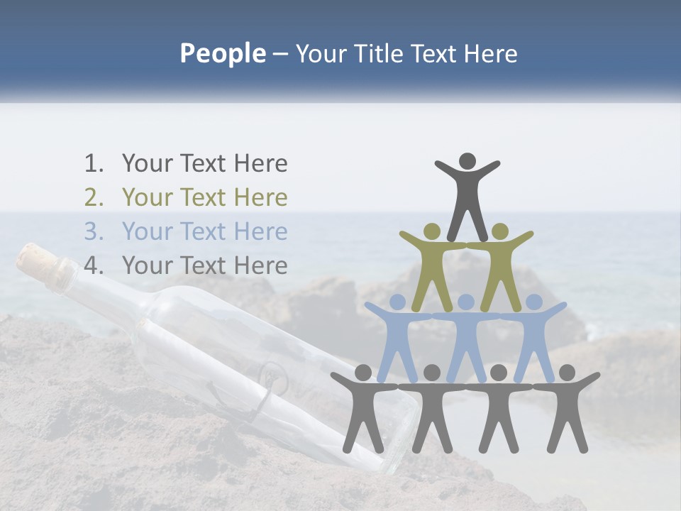 A Message In A Bottle On A Rocky Beach PowerPoint Template