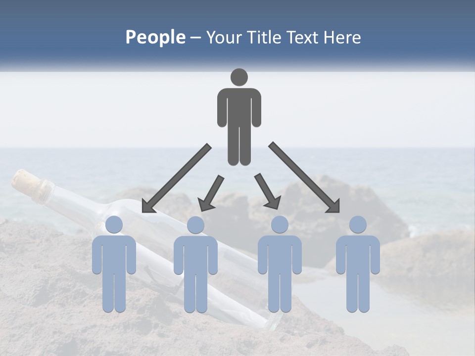 A Message In A Bottle On A Rocky Beach PowerPoint Template