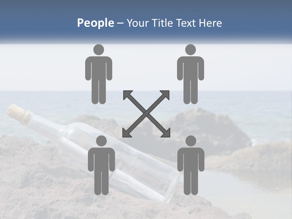 A Message In A Bottle On A Rocky Beach PowerPoint Template