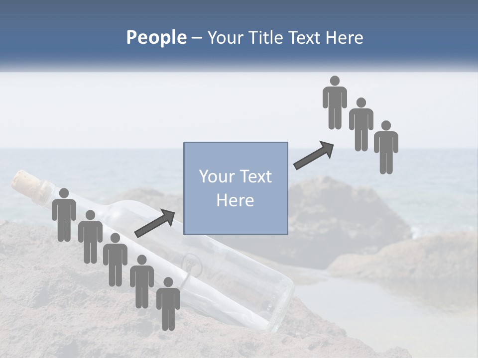 A Message In A Bottle On A Rocky Beach PowerPoint Template