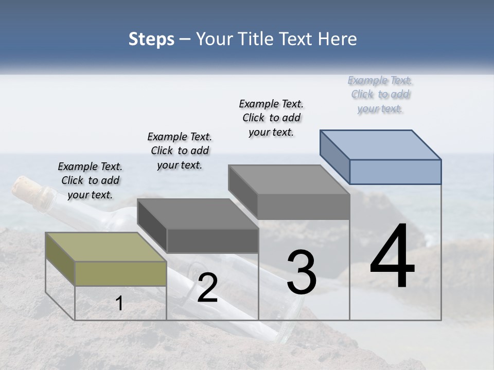 A Message In A Bottle On A Rocky Beach PowerPoint Template