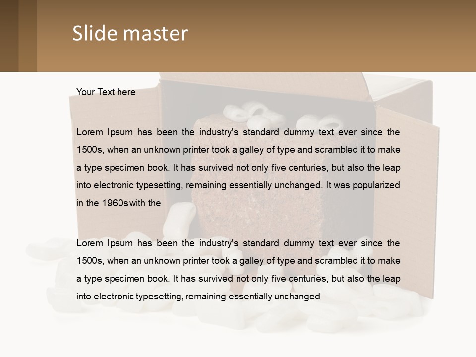 An Open Box With Marshmallows In It PowerPoint Template