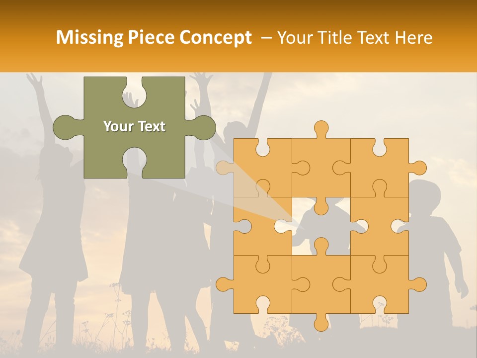 A Group Of Children Are Silhouetted Against A Sunset PowerPoint Template