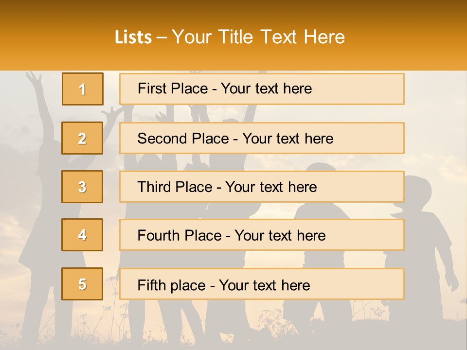 A Group Of Children Are Silhouetted Against A Sunset PowerPoint Template