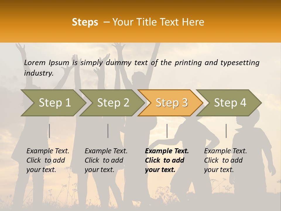 A Group Of Children Are Silhouetted Against A Sunset PowerPoint Template