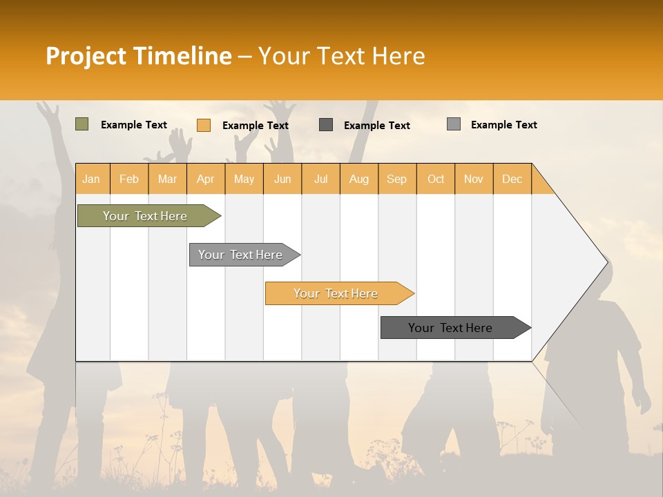 A Group Of Children Are Silhouetted Against A Sunset PowerPoint Template