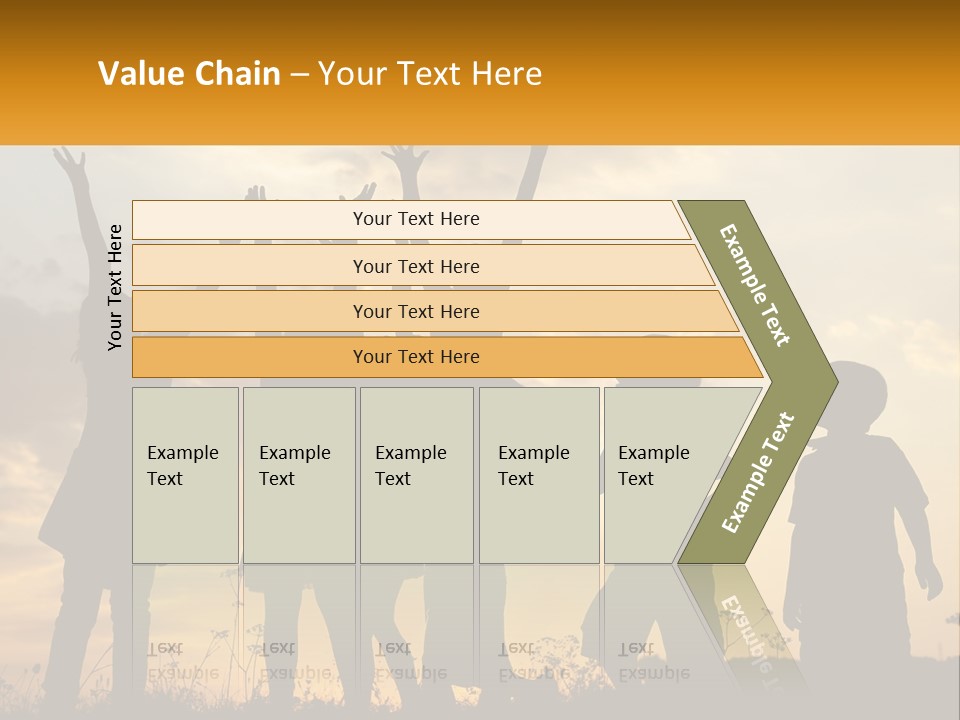 A Group Of Children Are Silhouetted Against A Sunset PowerPoint Template