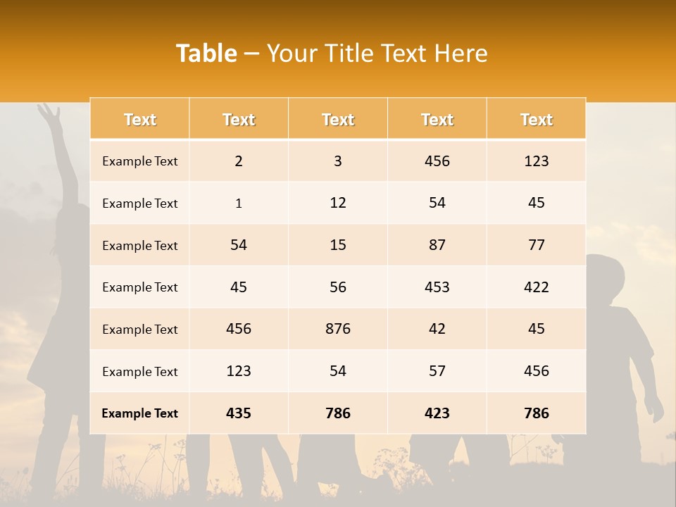 A Group Of Children Are Silhouetted Against A Sunset PowerPoint Template