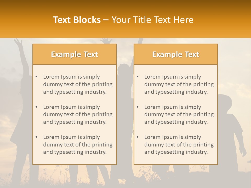 A Group Of Children Are Silhouetted Against A Sunset PowerPoint Template