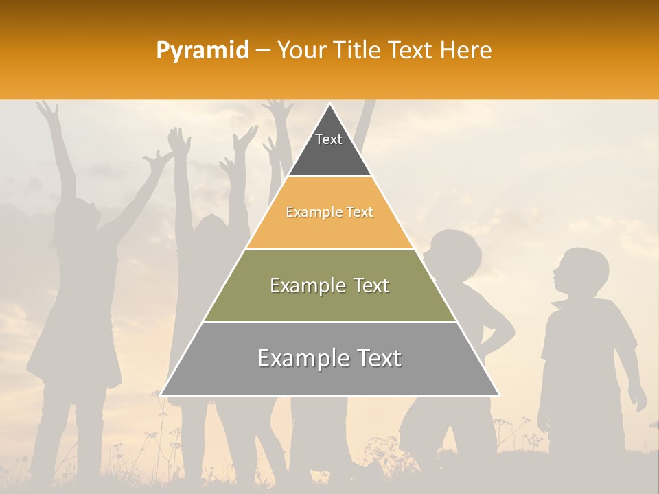 A Group Of Children Are Silhouetted Against A Sunset PowerPoint Template