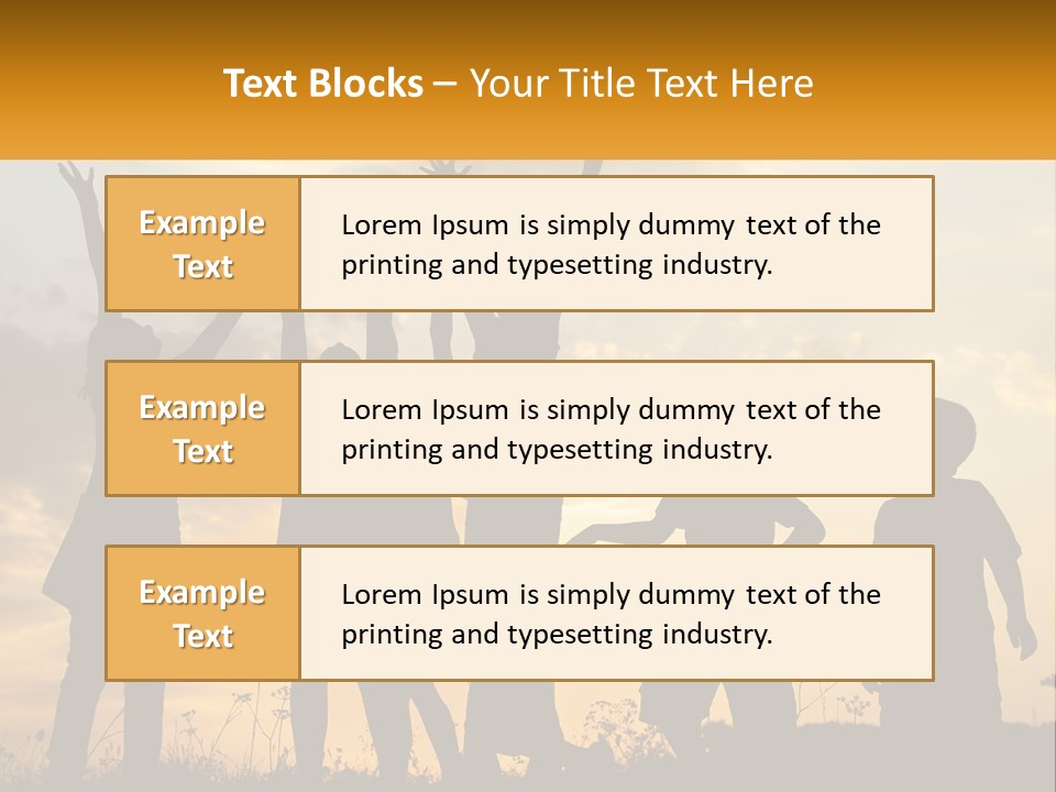 A Group Of Children Are Silhouetted Against A Sunset PowerPoint Template