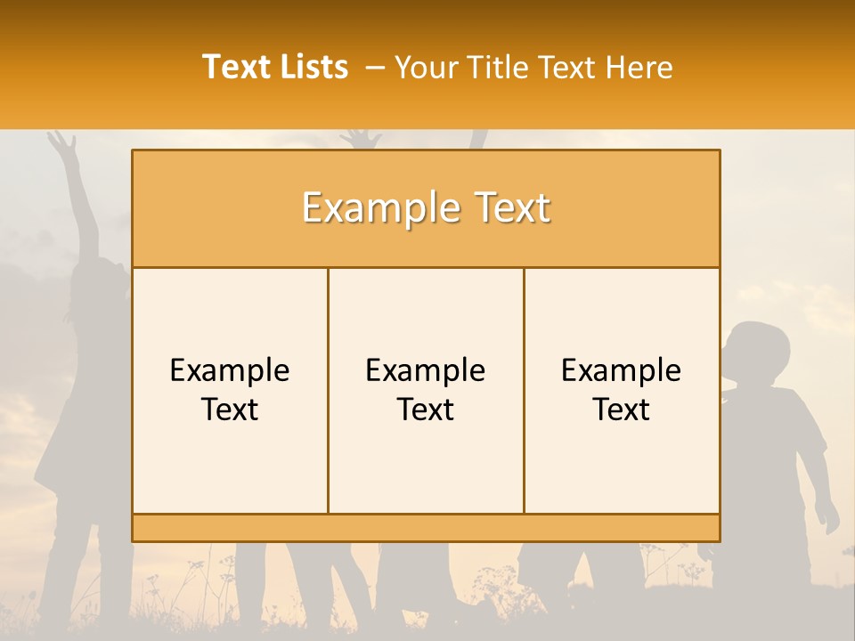 A Group Of Children Are Silhouetted Against A Sunset PowerPoint Template