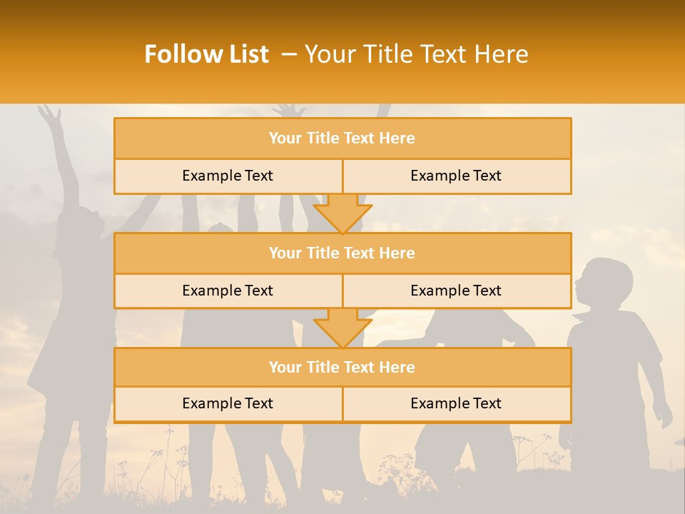 A Group Of Children Are Silhouetted Against A Sunset PowerPoint Template