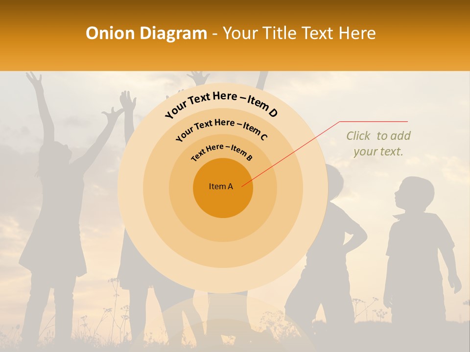 A Group Of Children Are Silhouetted Against A Sunset PowerPoint Template