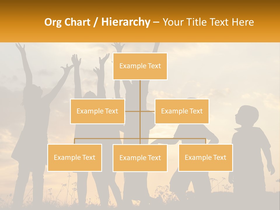 A Group Of Children Are Silhouetted Against A Sunset PowerPoint Template