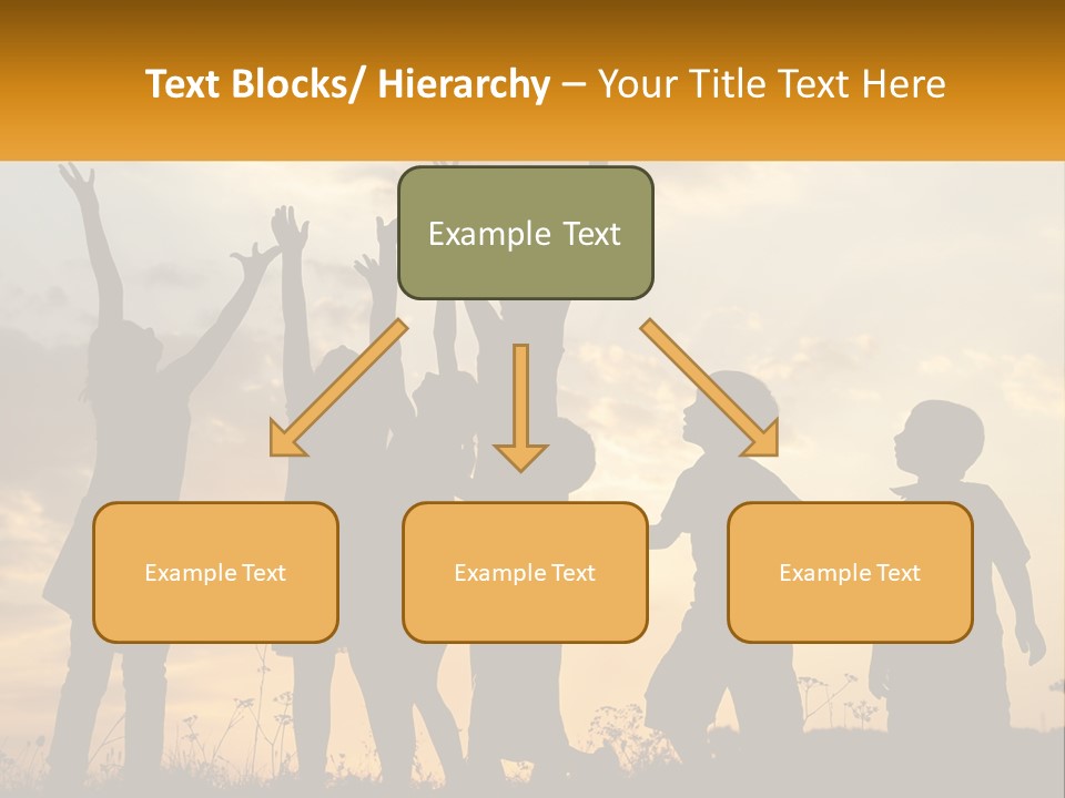 A Group Of Children Are Silhouetted Against A Sunset PowerPoint Template