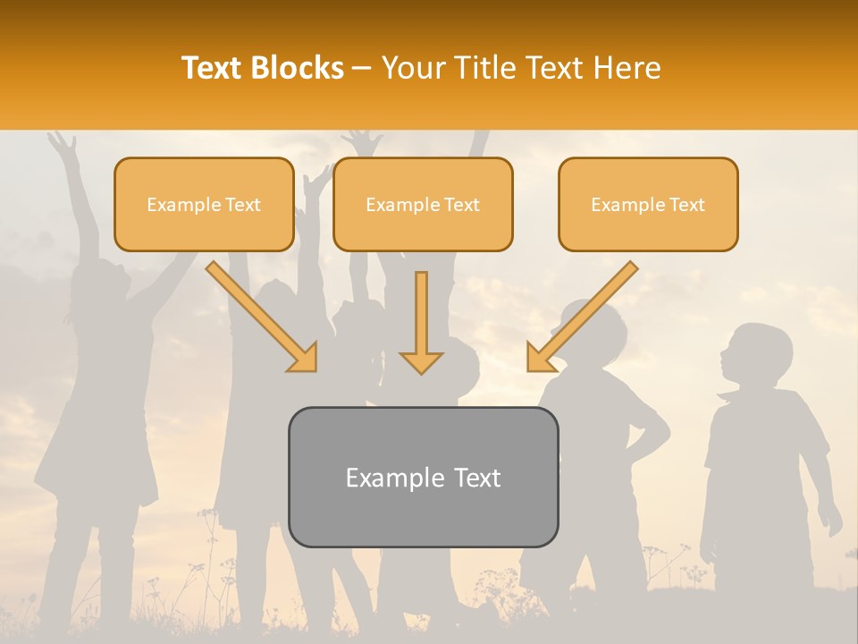 A Group Of Children Are Silhouetted Against A Sunset PowerPoint Template