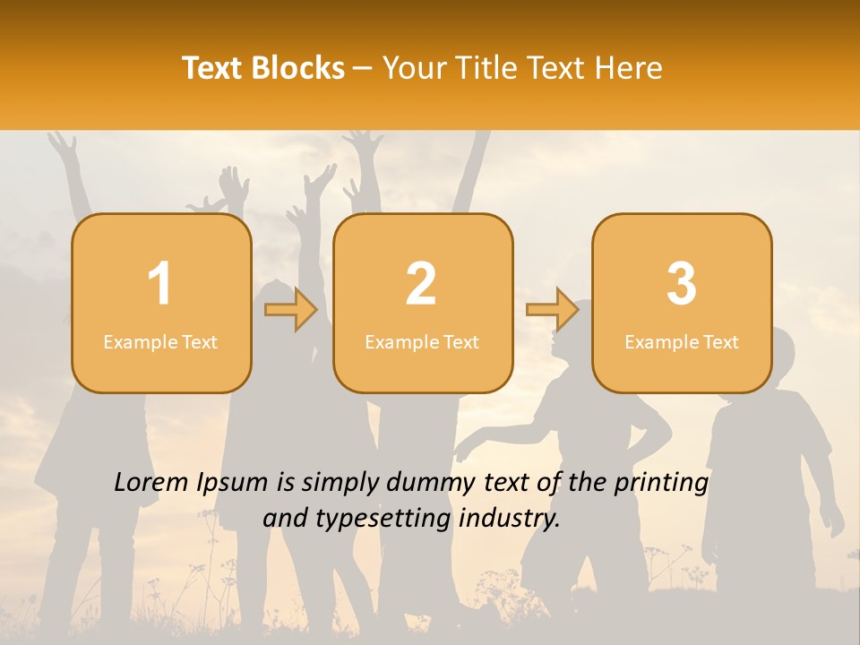 A Group Of Children Are Silhouetted Against A Sunset PowerPoint Template
