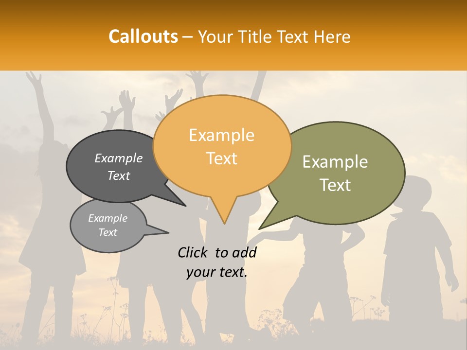 A Group Of Children Are Silhouetted Against A Sunset PowerPoint Template