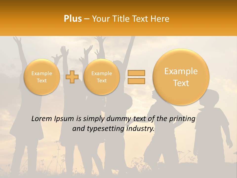 A Group Of Children Are Silhouetted Against A Sunset PowerPoint Template