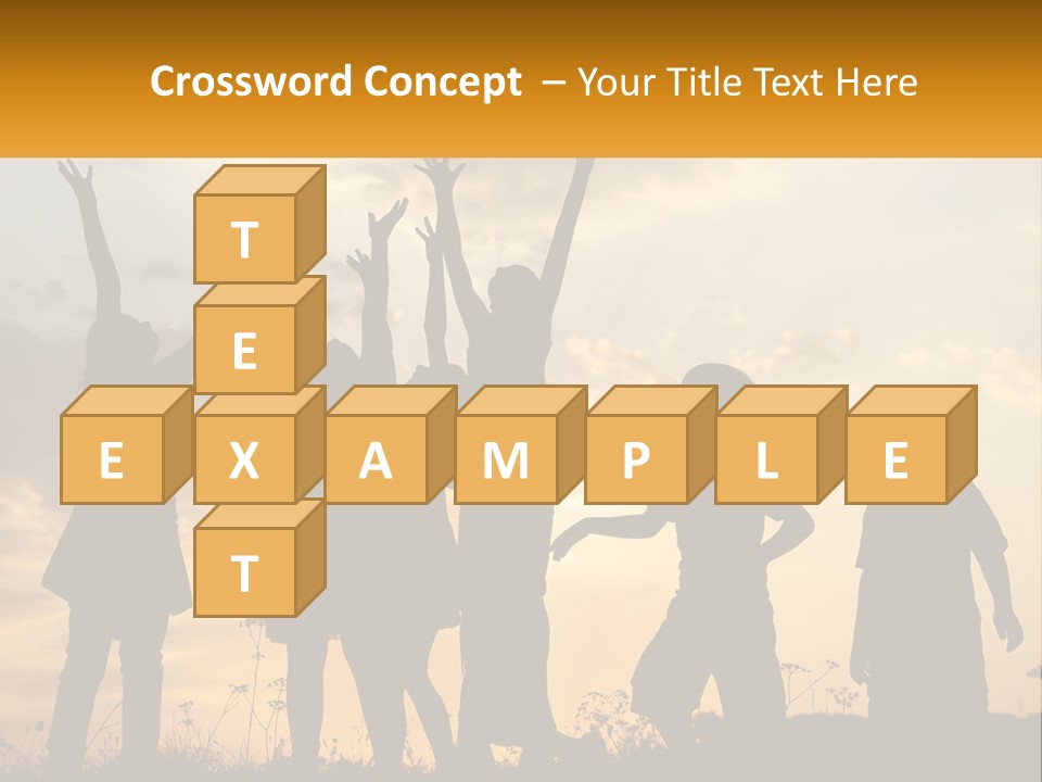 A Group Of Children Are Silhouetted Against A Sunset PowerPoint Template