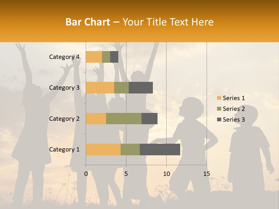 A Group Of Children Are Silhouetted Against A Sunset PowerPoint Template