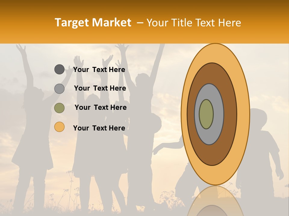 A Group Of Children Are Silhouetted Against A Sunset PowerPoint Template