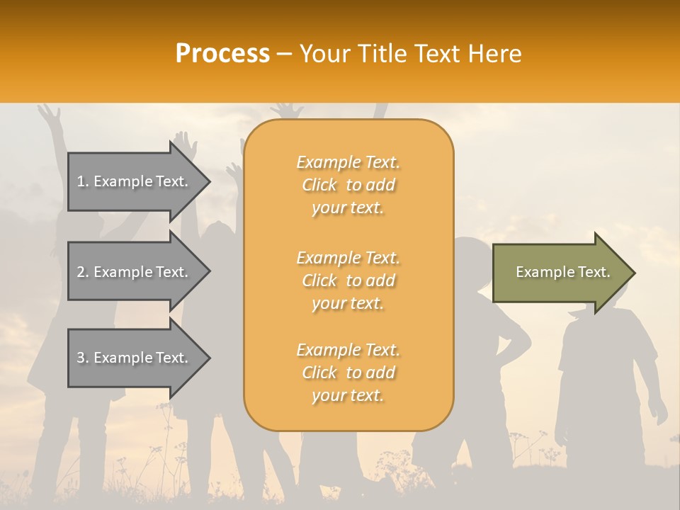 A Group Of Children Are Silhouetted Against A Sunset PowerPoint Template