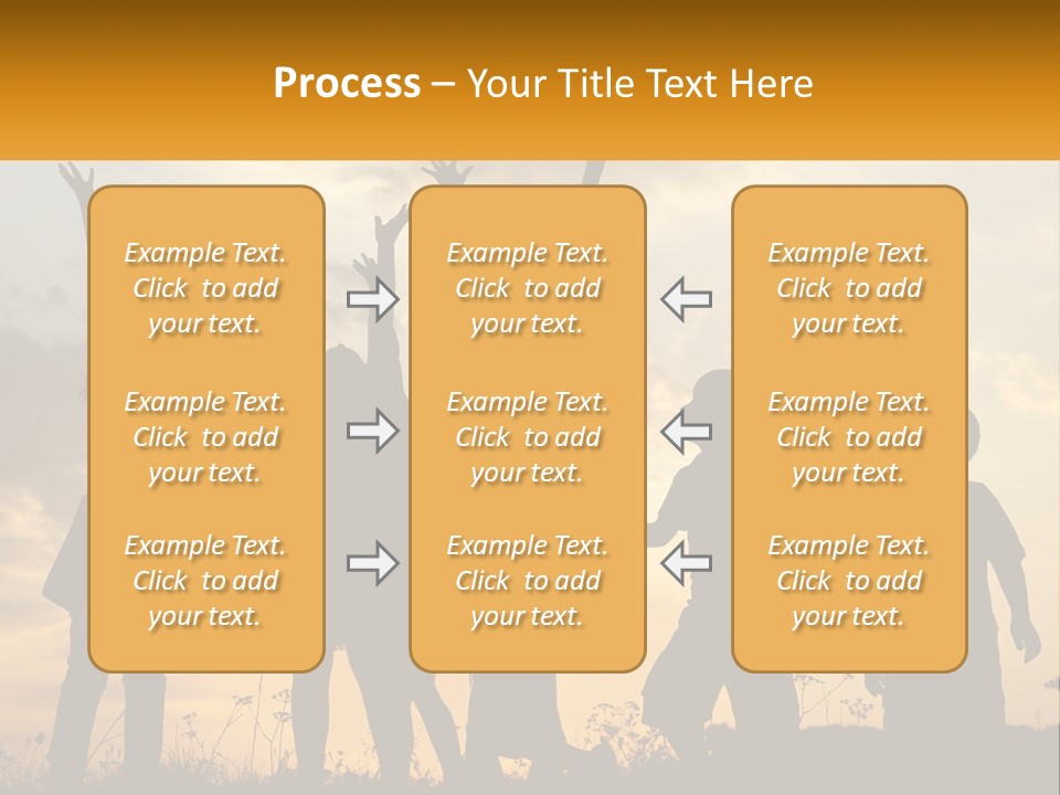 A Group Of Children Are Silhouetted Against A Sunset PowerPoint Template