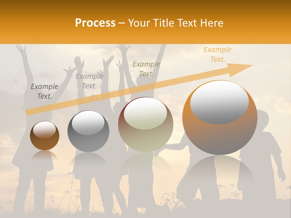 A Group Of Children Are Silhouetted Against A Sunset PowerPoint Template