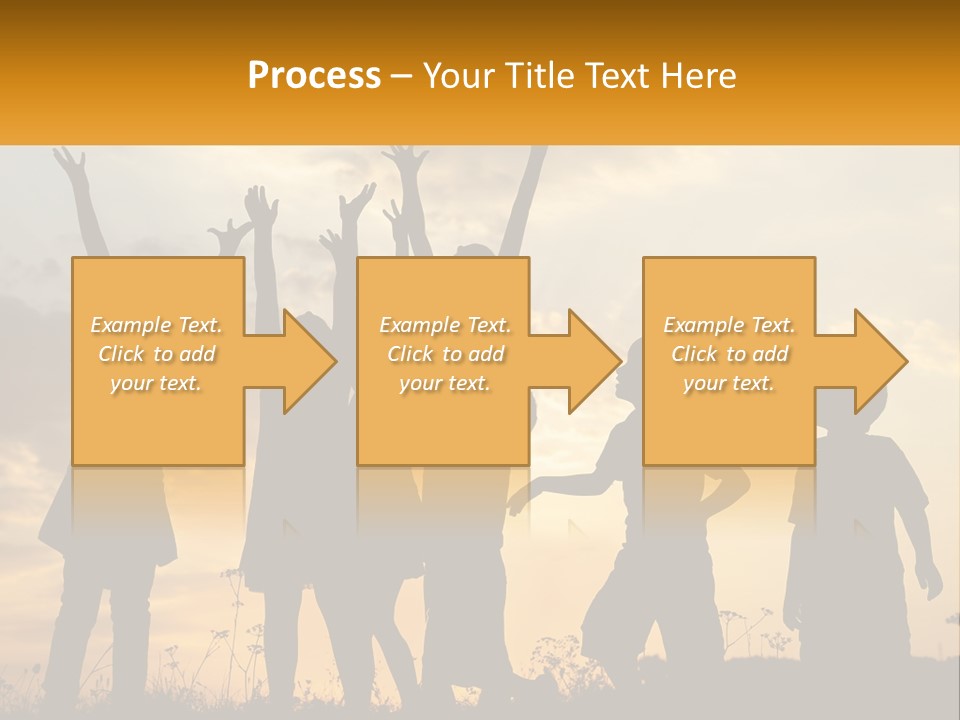 A Group Of Children Are Silhouetted Against A Sunset PowerPoint Template