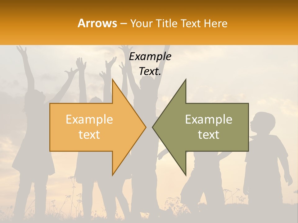 A Group Of Children Are Silhouetted Against A Sunset PowerPoint Template