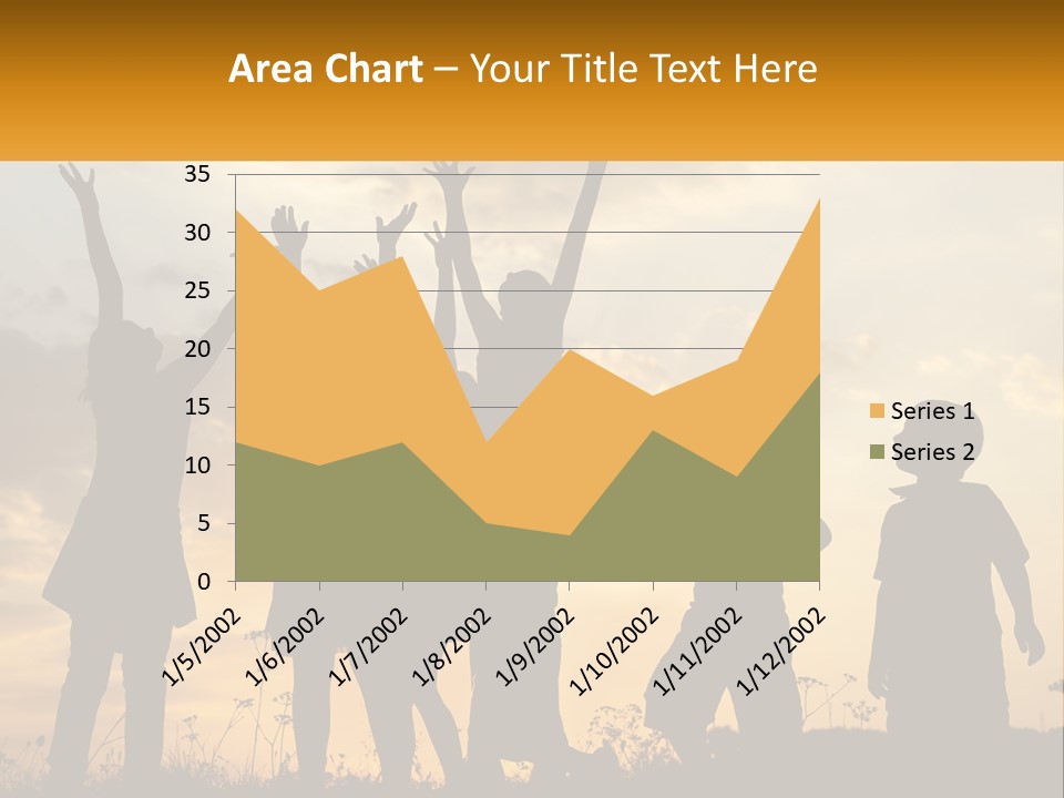 A Group Of Children Are Silhouetted Against A Sunset PowerPoint Template