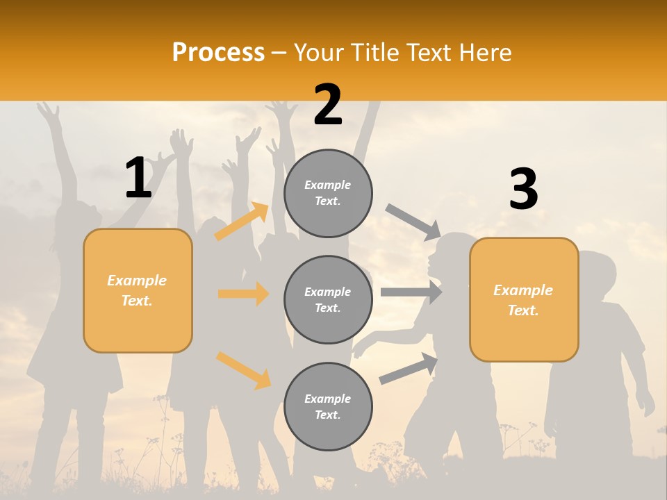 A Group Of Children Are Silhouetted Against A Sunset PowerPoint Template