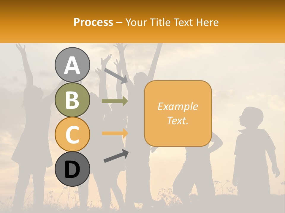 A Group Of Children Are Silhouetted Against A Sunset PowerPoint Template