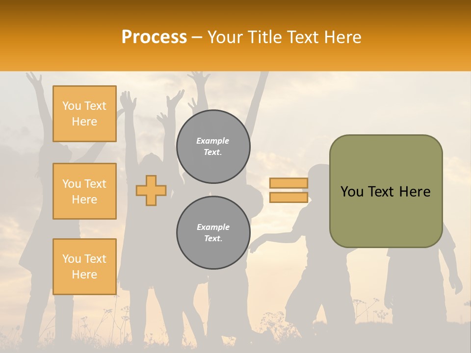 A Group Of Children Are Silhouetted Against A Sunset PowerPoint Template