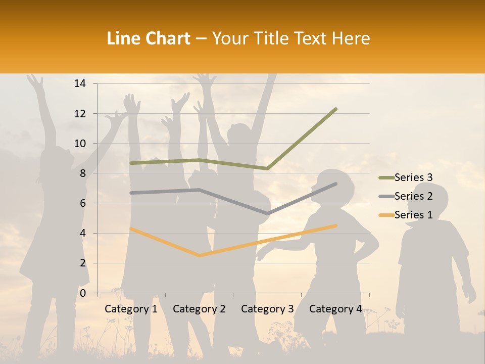 A Group Of Children Are Silhouetted Against A Sunset PowerPoint Template