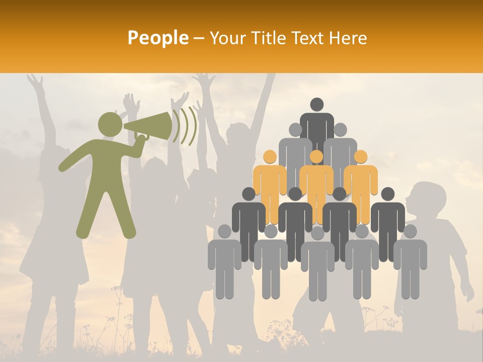 A Group Of Children Are Silhouetted Against A Sunset PowerPoint Template