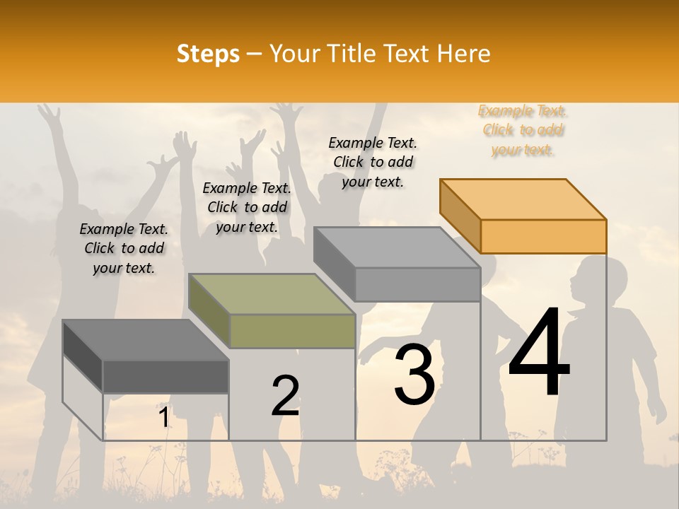 A Group Of Children Are Silhouetted Against A Sunset PowerPoint Template