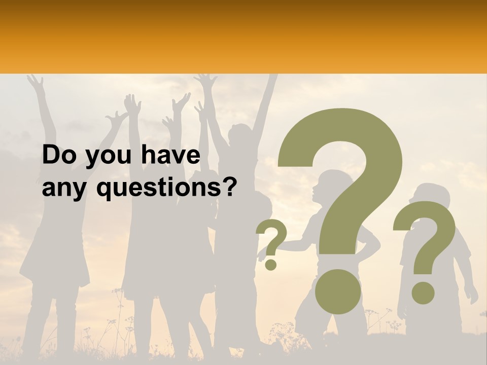 A Group Of Children Are Silhouetted Against A Sunset PowerPoint Template