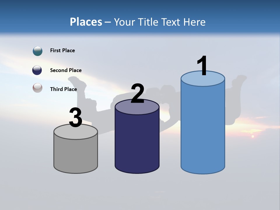 Two People Jumping Into The Air With A Sky Background PowerPoint Template