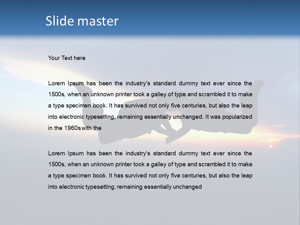 Two People Jumping Into The Air With A Sky Background PowerPoint Template