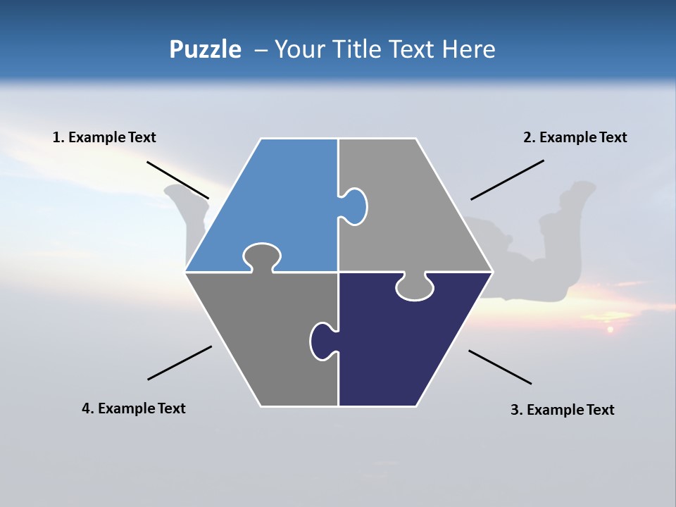 Two People Jumping Into The Air With A Sky Background PowerPoint Template