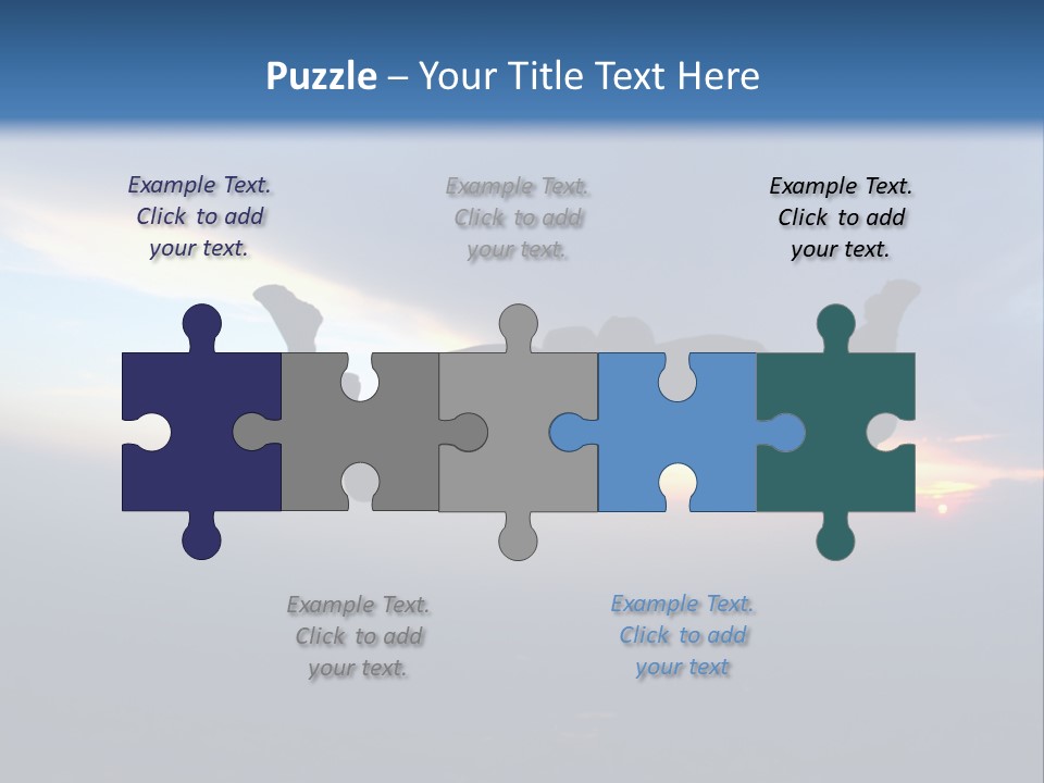 Two People Jumping Into The Air With A Sky Background PowerPoint Template