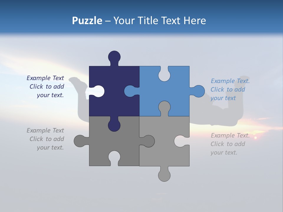 Two People Jumping Into The Air With A Sky Background PowerPoint Template