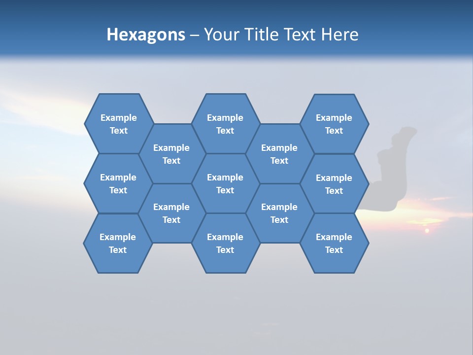 Two People Jumping Into The Air With A Sky Background PowerPoint Template