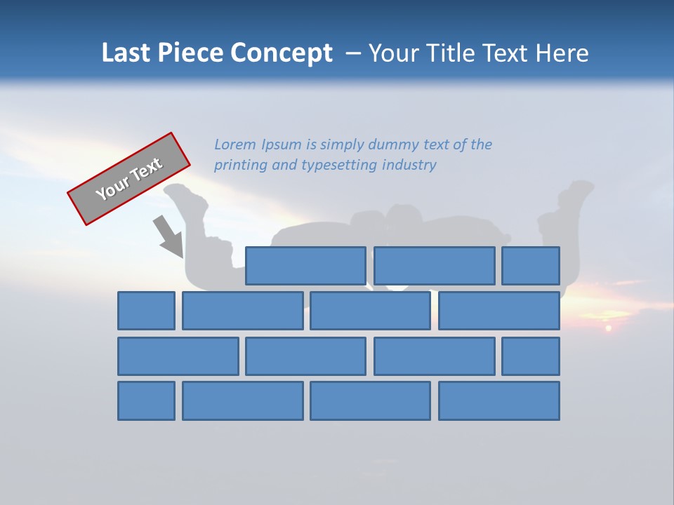 Two People Jumping Into The Air With A Sky Background PowerPoint Template