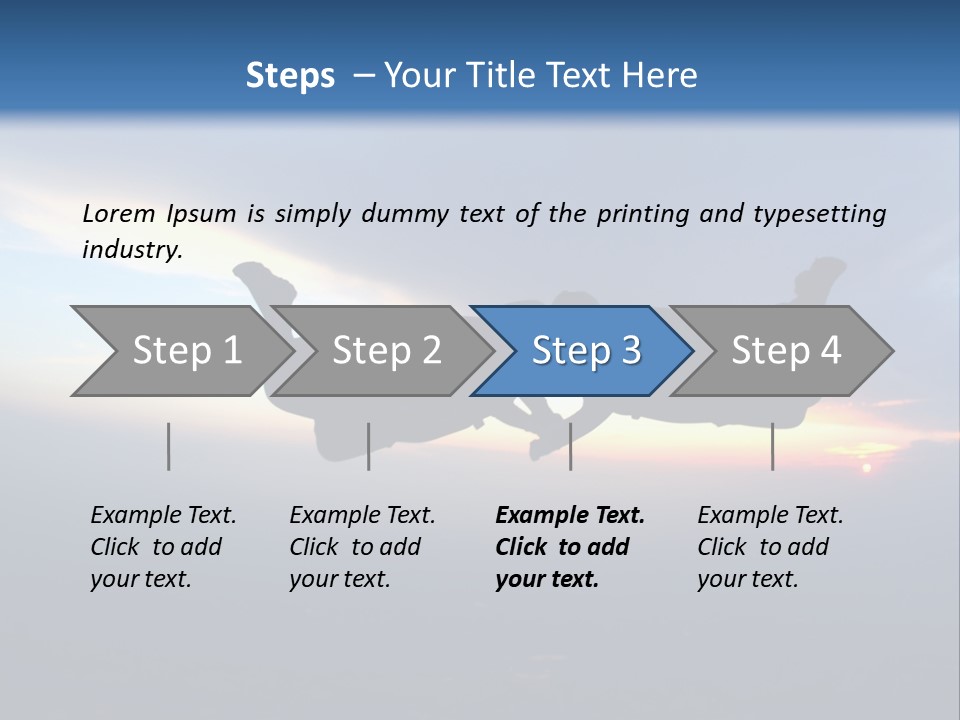 Two People Jumping Into The Air With A Sky Background PowerPoint Template