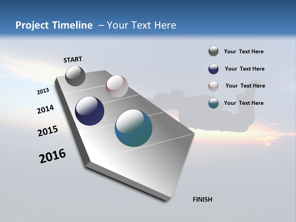 Two People Jumping Into The Air With A Sky Background PowerPoint Template