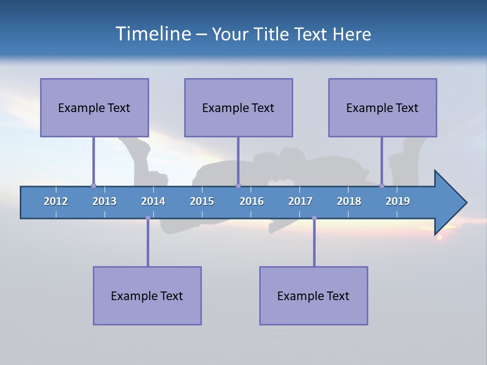 Two People Jumping Into The Air With A Sky Background PowerPoint Template